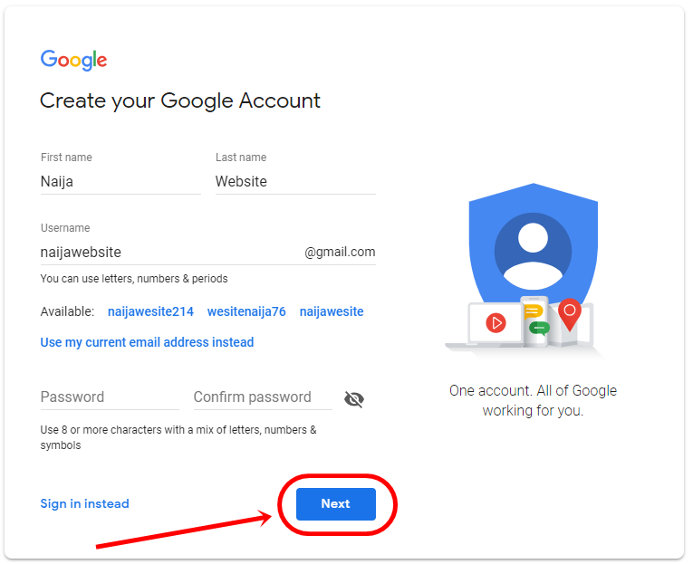 Gmail Registration 