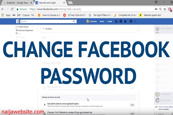 Change Password On Facebook