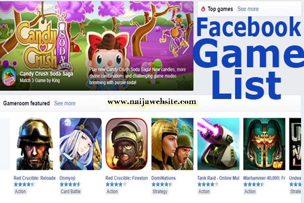 Facebook Games List