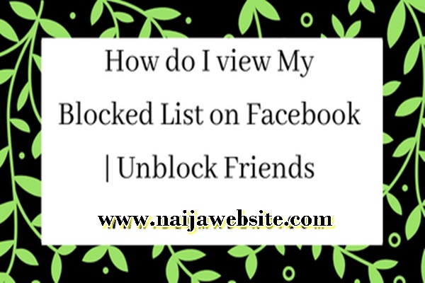 View My blocked list on Facebook